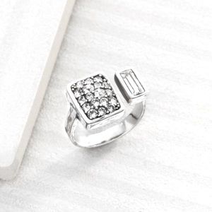 Silpada Crystal Cuff Ring New in Box